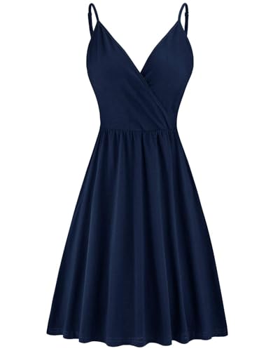 Robe courte décontractée à col en V finition soignée avec poches de rangement - 3