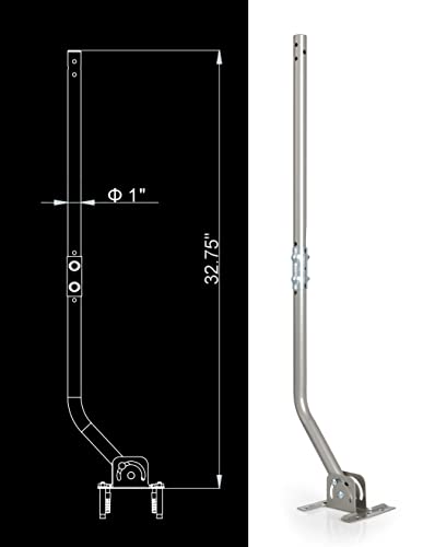 Support en J réglable pour antenne de grenier avec structure solide résistante aux intempéries - 3