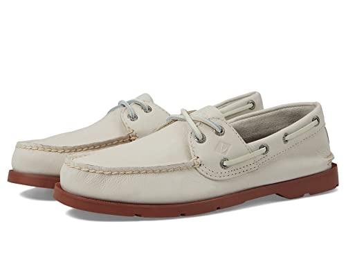 Sperry Leeward 2-Eye Nubuck Bone White 9.5 W (EE)