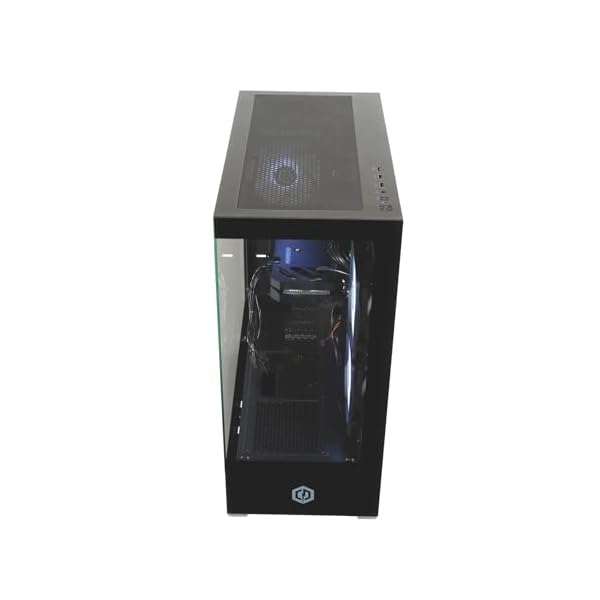 CyberPowerPC Wyvern Gaming PC - AMD Ryzen 5 5500, AMD Radeon RX 9060 XT 8GB, 16GB RAM, 1TB NVMe SSD, 650W 80+ PSU, Wi-Fi, Windows 11, Prism Panoramic RGB Black - Image 5