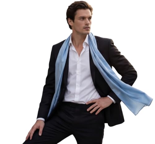 Bufanda para traje de negocios pañuelo de seda masculino en azul oscuro