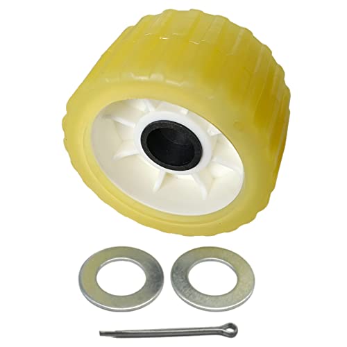 Uanofcn 3" Width X 5" Od Boat Trailer Poly Ribbed Wobble Rollers Mounting Hole Diameter 1-1/8 Inch #TOP4