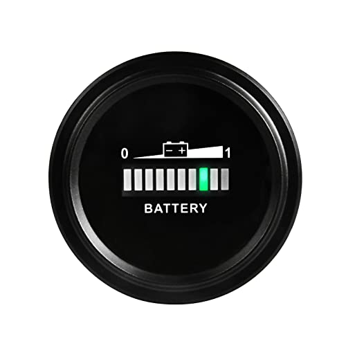 NinE-ROnG LED Battery Indicator Meter Gauge - Lead Acid 12V to 72V, Monitor Battery Level & Capacity...