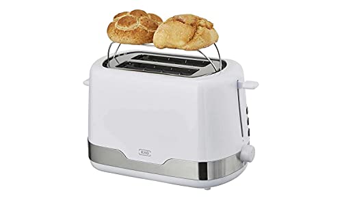 KHG Toaster TO-857 WE2 | Toaster 2 Scheiben Edelstahl Weiß 850 W | mit Brötchenaufsatz, 7 Bräunungsstufen… – Bild 3