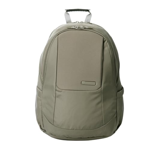 TOTTO - Mochila para Ordenador Portátil de 15,4 Pulgadas, Modelo Krimmler 2.0, 3 Compartimentos, Bolsillo Botella, Correa para Maleta, Espaldar Ergonómico, Cómodas Correas en S, Color Desert Taupe