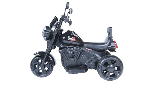Image of Urban Tots 3-Wheel Electric Urban Bob Ride-On Bike for Kids | LED Lights, Music, USB & Bluetooth | Rechargeable Toy Bike | Age 3+ Years (Urban Bob, Black)