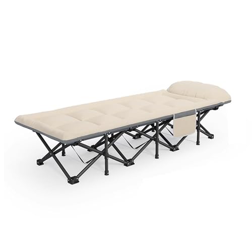 MRVAKDYDI Cuna de Camping Cama de Camping, Cama Plegable for Adultos, de Tela Agradable for la Piel, Resistente y con Bolsillos Laterales.
