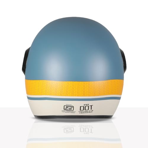 Image of TVS Silk Route Helmet for Men & Women | Vintage Open Face Helmet with Clear Visor | ISI & DOT Certified | ABS Shell | EPS Liner | Retro Stylish for City & Highway Riding