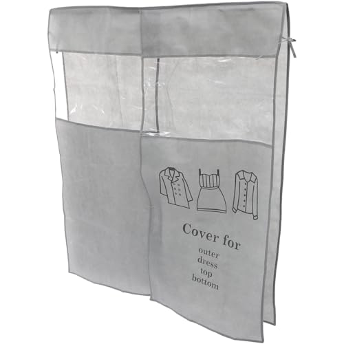 Toyvian Housse de Vêtements Protection Anti-poussière en Tissu Non Tissé Fenêtre Transparente pour Manteaux et Chemises, Voyage Rangement