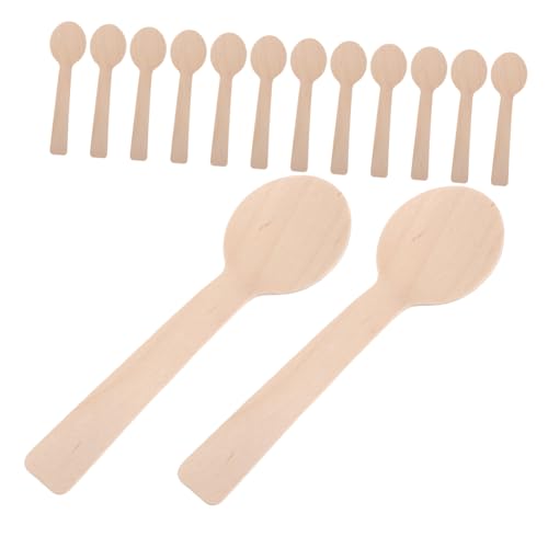 Cucharas de abedul pequeñas para sazonar y servir postres en catering 2