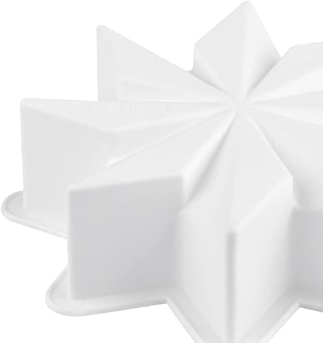 Miniatura 7 de Molde para pastel de gasa con forma de estrella, molde de silicona para hornear mousse de 7 pulgadas, 3D, estrella de ocho puntas, molde para hacer