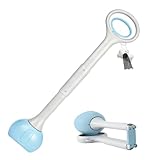 Pooper Scooper with Long Handle 28”, Heavy Duty & Foldable, No Touch Waste Pickup Tool for Large Medium Small Dogs,Portable for Lawn Grass Dirt Gravel, Includes 1 Rolls Waste Bags (Blue-Large)