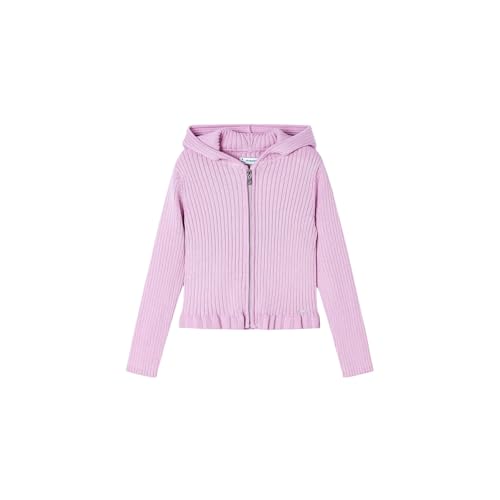 Mayoral Knitting Ribbing Pullover for Girls Mauve2