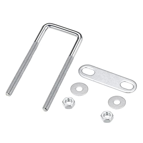 Image of METALLIXITY U Bolts 2 Sets (M8x40x120mm), Square U Bolt Carbon Steel with Accessories - for Construction, Pipe