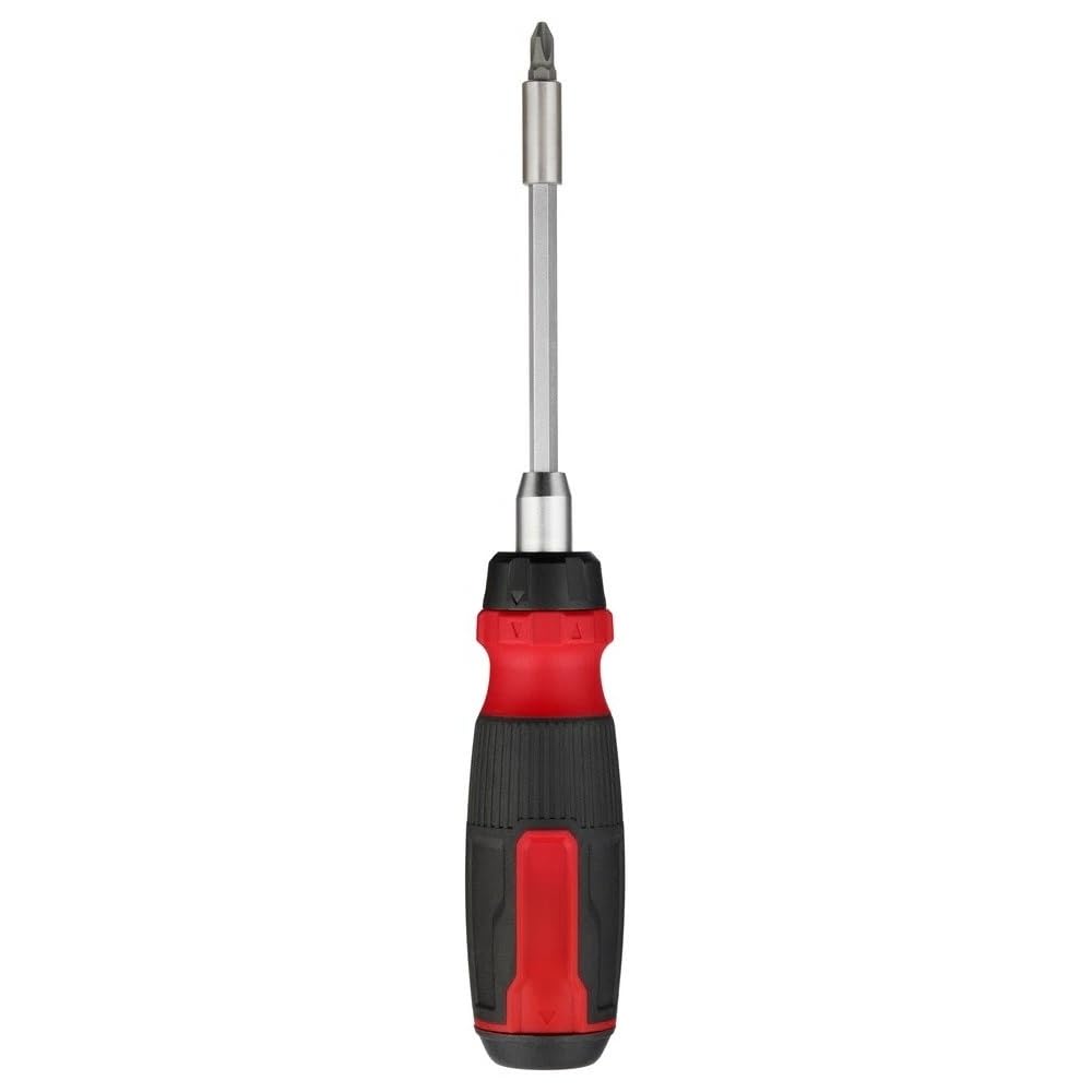 Red 48-22-2903 for Milwaukee 14-In-1 Ratcheting Multi-Bit Screwdriver | The chrome-plated bit holder provides rust protection and reduces wear from elements on the jobsite