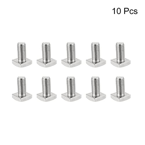 Image of uxcell Square Head Bolt, 10pcs M6x12mm Fully Thread 304 Stainless Steel Grade C Square Machine Screws