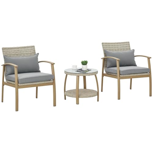 Outsunny Conjunto de Muebles de 3 Piezas Conjunto de...