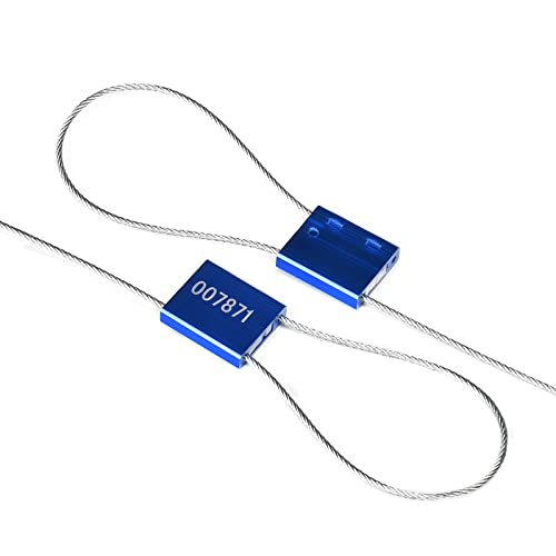 Sello de cable de alta seguridad, bloqueo a prueba de manipulaciones para contenedores de carga y remolques, alambre de acero autoblocante, número de serie único, paquete de 100