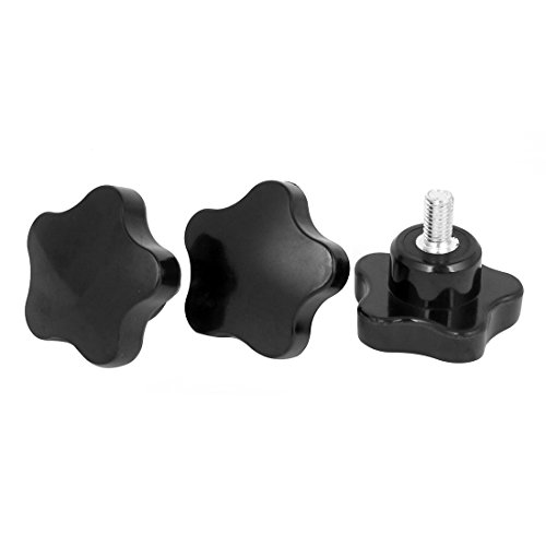 Aexit 50mm Star Pressure Washer Parts & Accessories Head M8x15mm Male Thread Screw on Clamping Knob Grip Nozzles Black 3pcs