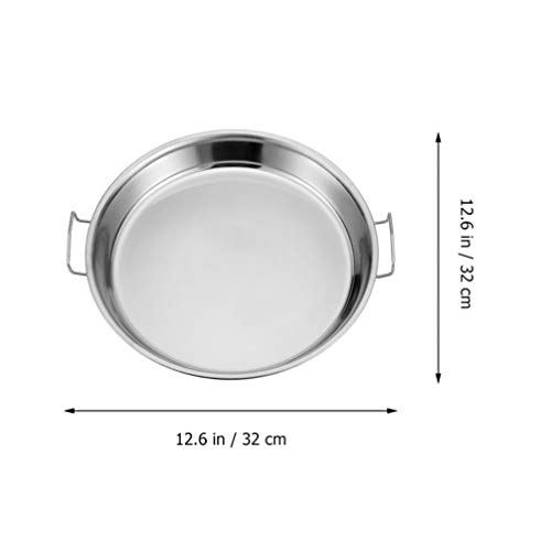 Doitool Round Steamer Rack Plate Stainless Steel Roasting Pan Roaster Pan Tray Non- Stick Lasagna Pan Baking Tray With Handles For Roasting Turkey Meat Joints Vegetables 32Cm #TOP1