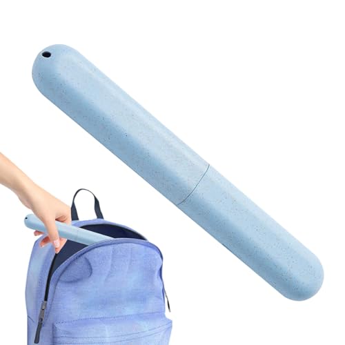 Caja de viaje para cepillo de dientes - Caja de almacenamiento portátil para cepillo de dientes, caja de almacenamiento para cepillo de dientes de paja de trigo | Soporte sanitario ligero, ventilado y
