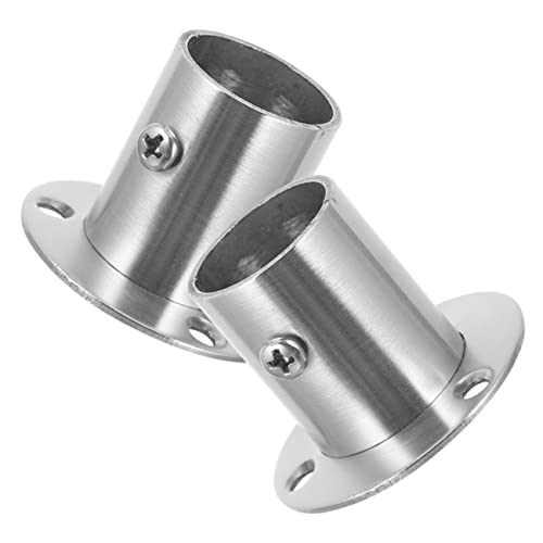 Holibanna Soporte De Barra De Armario De Acero Inoxidable Flange Socket Para Instalación De Barra De Cortina De Ducha Compatible Con Barras Para Armarios y Baños