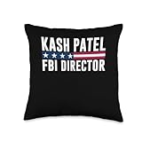 Kash Patel FBI Director Patriotic American Flag Throw Pillow