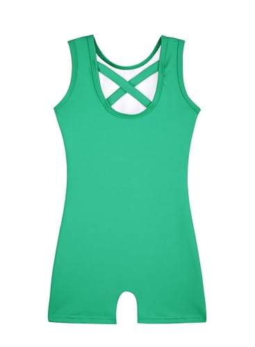 HOZIY Gymnastics Leotards for Girls with Shorts Biketards Dance Tumbling Outfits Matching Scrunchies 1-12 Years Old