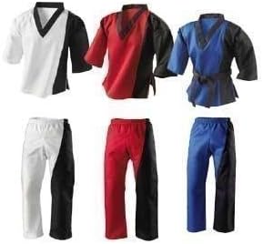 Playwell Martial Arts V - Neck Free Style Demo/Club Uniform Blue/Black - 1/140Cm