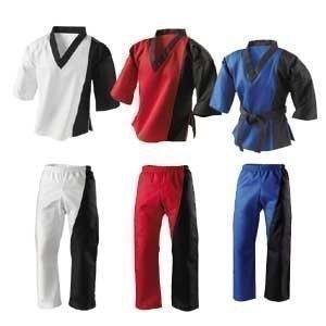 Playwell Martial Arts V - Neck Free Style Demo/Club Uniform Blue/Black - 6/190Cm