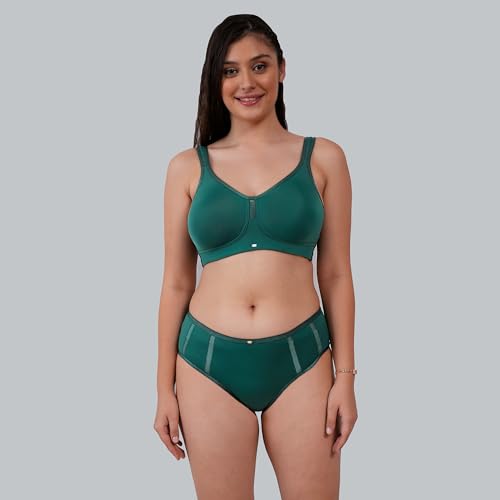Image of SOIE Women Full Coverage Minimiser Bra with High Waist Brief Set
