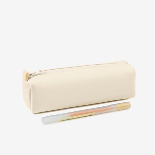 Image of Pencil Case Lightweight and Durable Ideal Pencil Pouch for School and Office Supplies (Cream,Oxford)