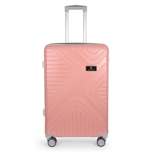 Image of Small Cabin Suitcase Rose Gold Polypropylene Hard Shell Trolley Bag with 360 Degree 8 Spinner Wheels and Number Lock, 54 cm