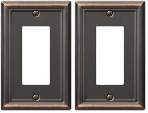 Image of Amerelle 149RDB Chelsea Wallplate, 1 Rocker, Aged Bronze (Pack of 2)