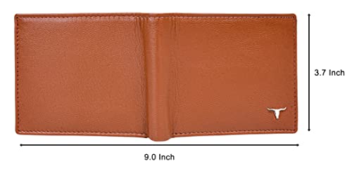 Image of URBAN FOREST Griffin Aniline Rust Leather Wallet & Diamond Pen Combo Gift Set for Men