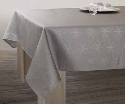 Mantel rectangular de Lurex 150 x 200 cm con sofisticado acabado plata 4