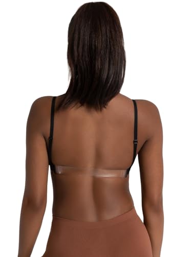 Image of Capezio Womens Capezio Deep Neck Clear Back Bra