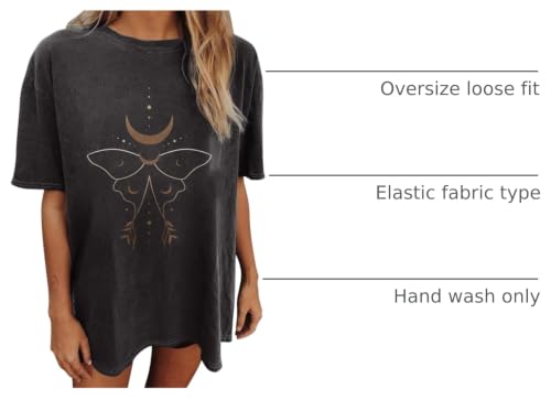 Image of Summer Y2k Tops for Womens, Casual Vintage Short Sleeve T-Shirt, Girls Oversize Loose Round Neck Elastic Tee
