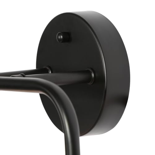 Image of KSANA Black Bathroom Light Fixtures, 2 Light Matte Black Vanity Lights for Bathroom with Seeded Glass Globe, 14 inch Modern Farmhouse Bathroom Lights Over Mirror