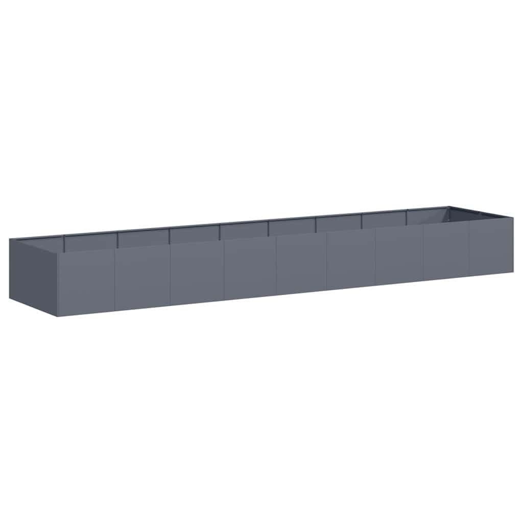 Vidaxl (Steel/Anthracite, 360 X 80 X 40 Cm) Planter Outdoor Flower Pot Garden Raised Bed Patio Plant Pot Steel