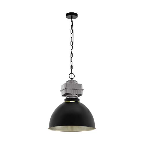 Preisvergleich Produktbild EGLO ROCKINGHAM Hängeleuchte Stahl 60 W, schwarz, grau