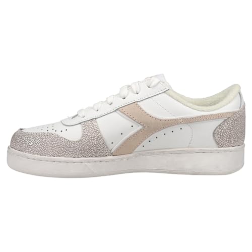 Diadora Womens Magic Basket Low Icona Lace Up Sneakers Shoes Casual - Beige, White - Size 9.5 B