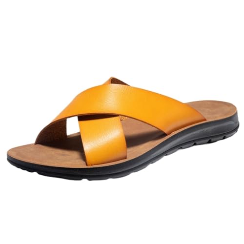 Slippers For Men Hotel Beach Shoes Big Size 47 Slip On Light Flatsmen's Sandals(C,43)