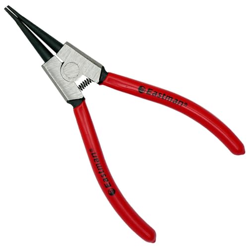Image of Eastman 7 Inch Circlip Plier External Straight Rings on Shafts Alloy Steel Hardened with Ergonomic Grip Electronics Outside Plier Multipurpose Works (E-2034C)