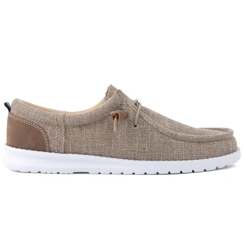 Image of Nautica Men's Comfort Loafers, Slip-On Boat Shoe, Lightweight Casual Stretch Sneaker-Rushford