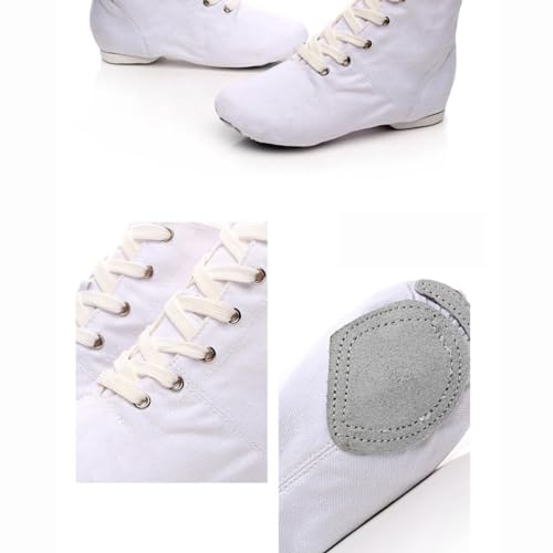 Lace Up Black Jazz Shoes Dance Boots for Girls High Top Canvas Dancing Shoes Split Sole Black Ankle Jazz Boots4