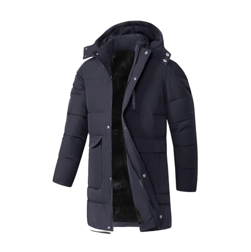 Veste d'hiver à capuche longue et parka amovible épaisse pour homme en taille XL 2XL 3XL 4XL 5XL