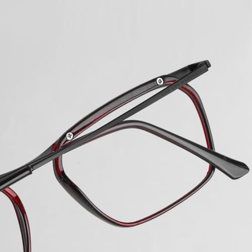 Image of SAM AND MARSHALL CHARLIE Eyeglasses - Light Weight Blu-Cut Computer Glasses With Tinted Metal Frames - Prescription Friendly Rectangle Shape for Men & Women