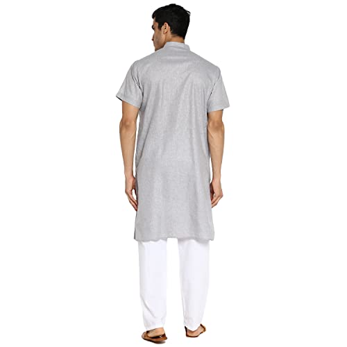 Image of Royal Kurta Mens Linen Half Sleeved Long Ethnic Kurta