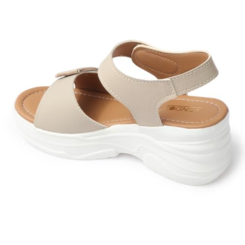 Image of LENSBURY Women Stylish Slippers Wedges I Flat Slip on Sandals I Stylish and Casual for Everyday use I Comfortable & Lightweight for Girls & Ladies LJOJO56